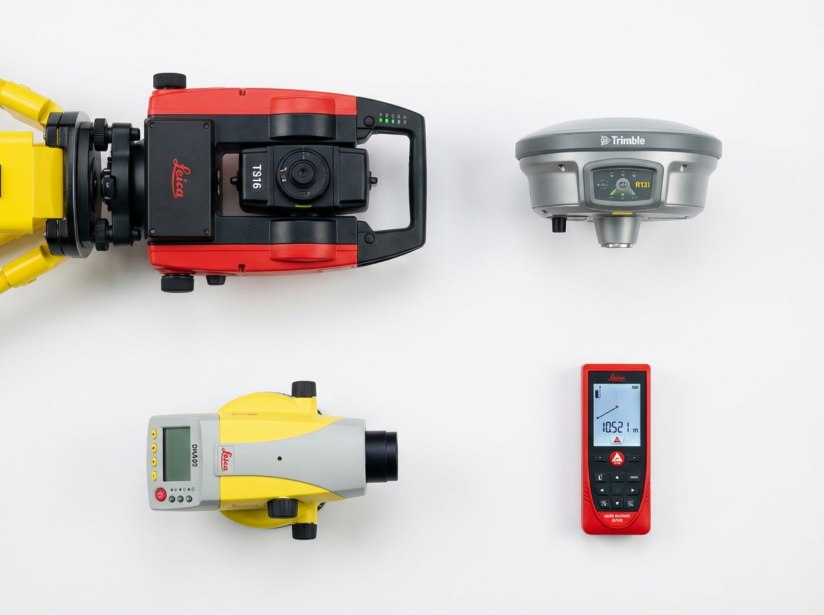 Professional survey equipment - Leica total stations, RTK GNSS receivers