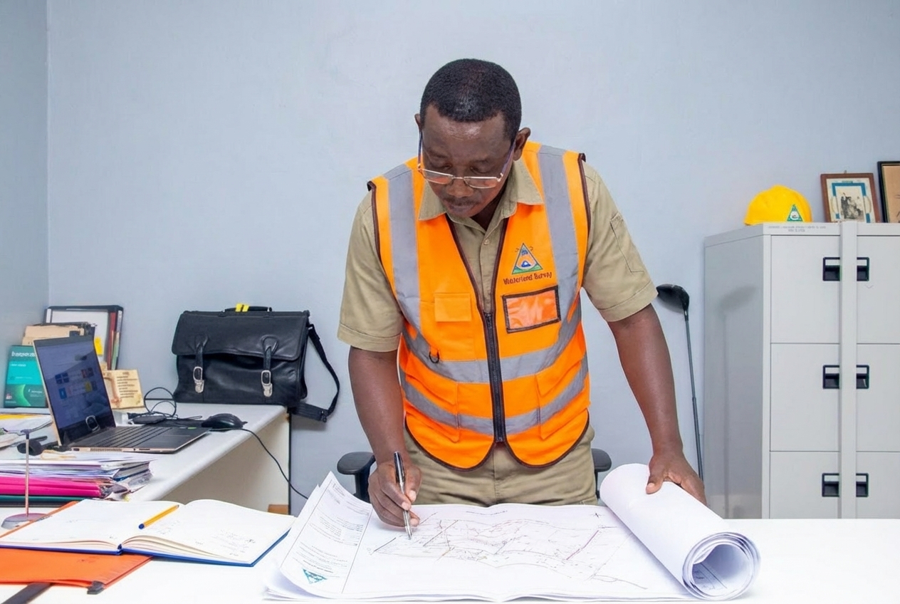 Professional land surveyor Walter Okoth