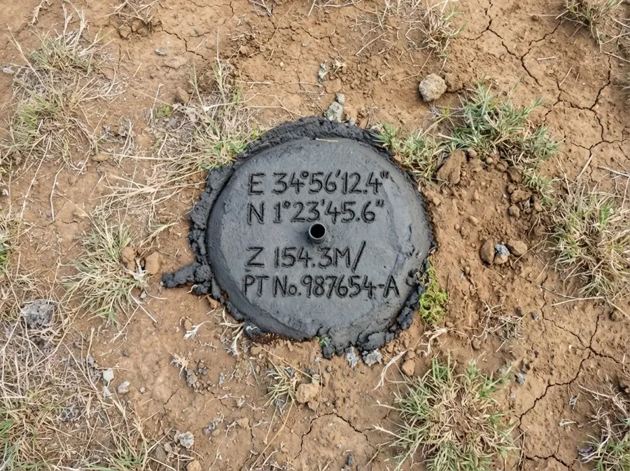 Licensed cadastral surveyor checking property boundary data in Kenya